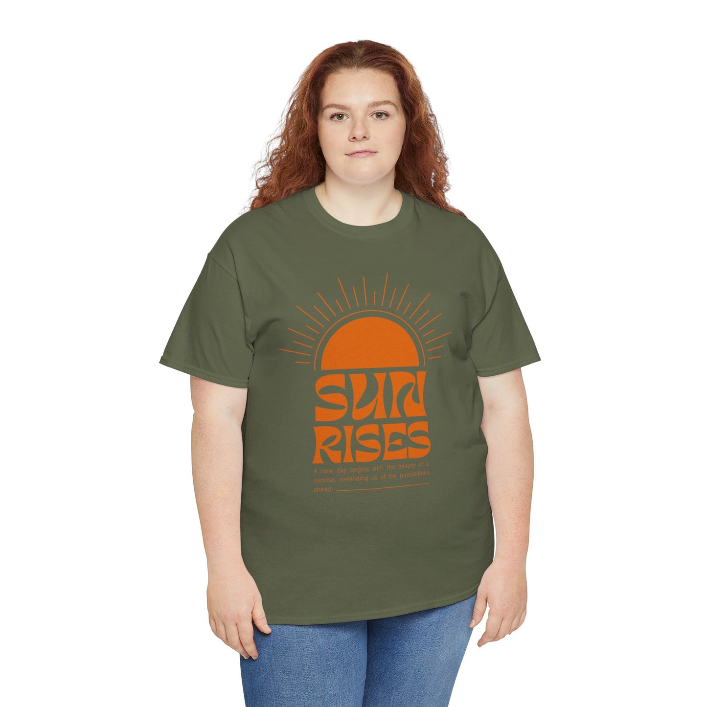 Sun Rises Unisex Heavy Cotton Tee - Motivational Apparel for Nature Lovers, Perfect for Gifts, Summer Wear, Casual Outfits, and Festivals