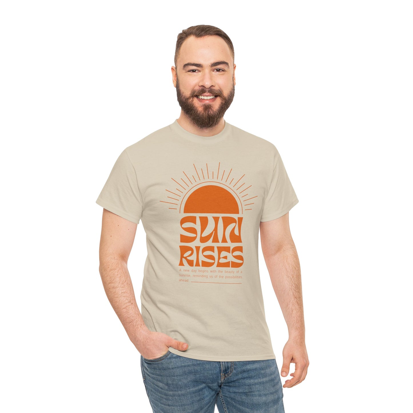 Sun Rises Unisex Heavy Cotton Tee - Motivational Apparel for Nature Lovers, Perfect for Gifts, Summer Wear, Casual Outfits, and Festivals