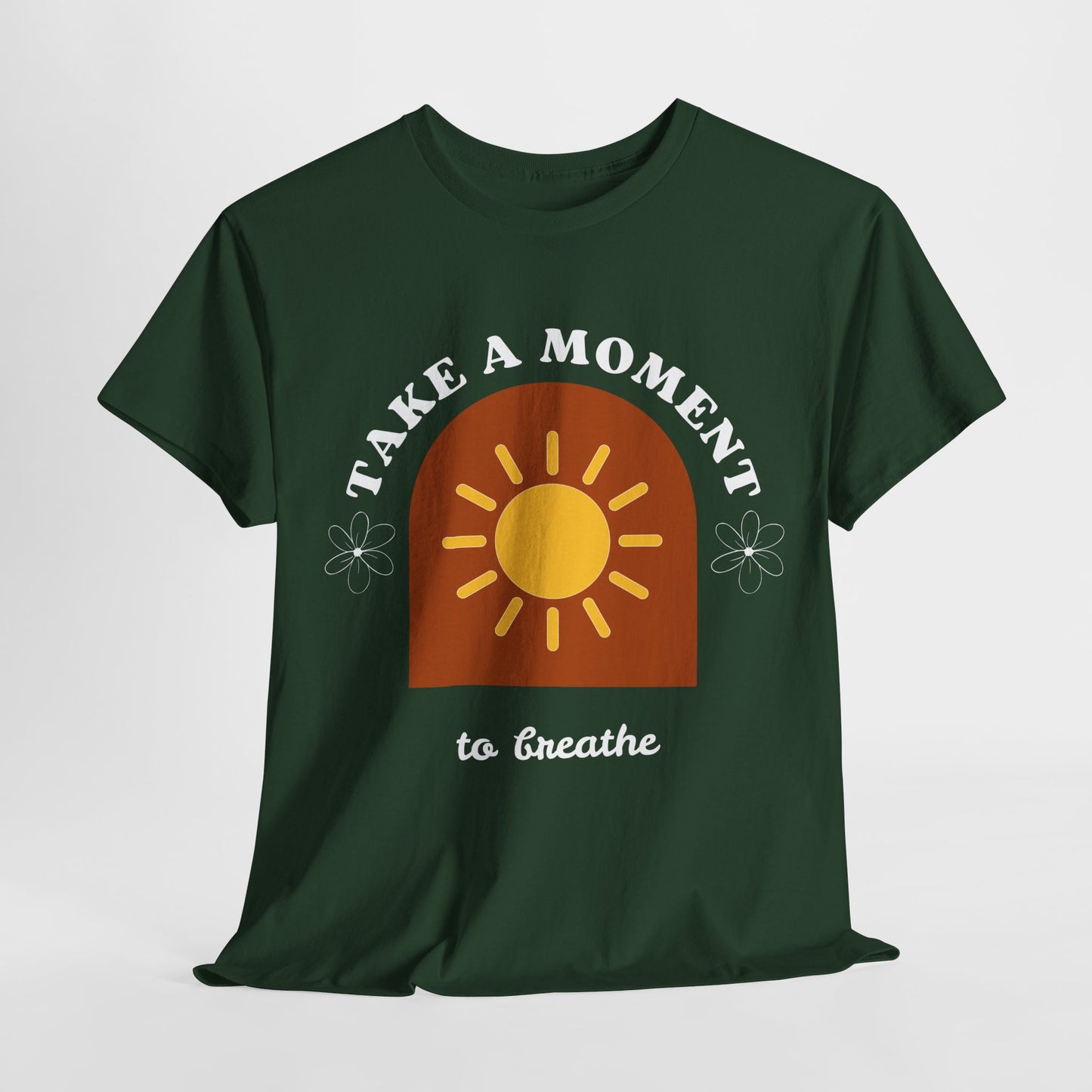 Take a Moment to Breathe Tee, Unisex Heavy Cotton Tee, Relaxation Shirt, Mindfulness Apparel, Gift for Zen Lovers, Inspirational Clothing