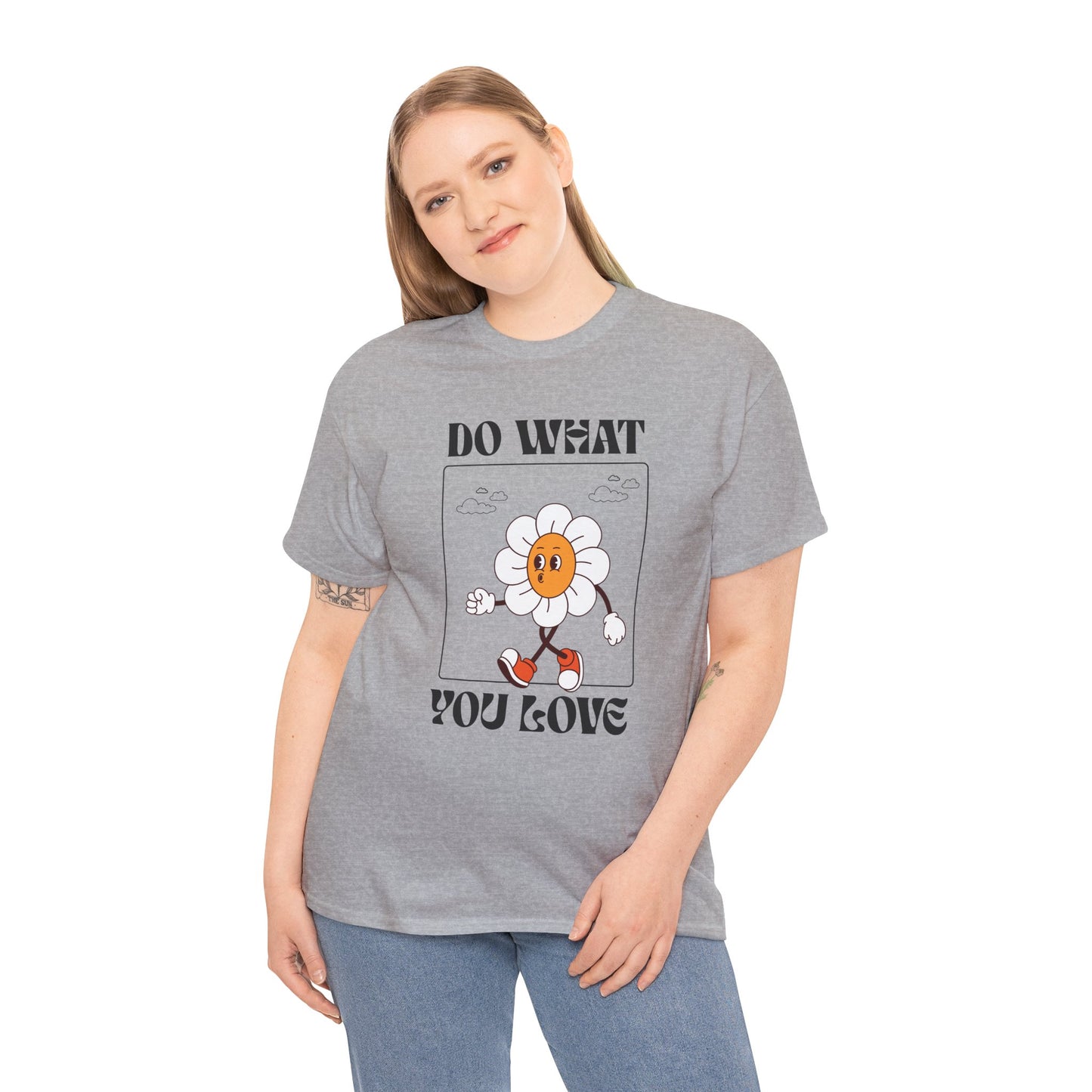 Cheerful Motivational Tee - Unisex Heavy Cotton Tee with 'Do What You Love' Design, Inspirational Gift, Casual Wear, Graphic Tee, [...]