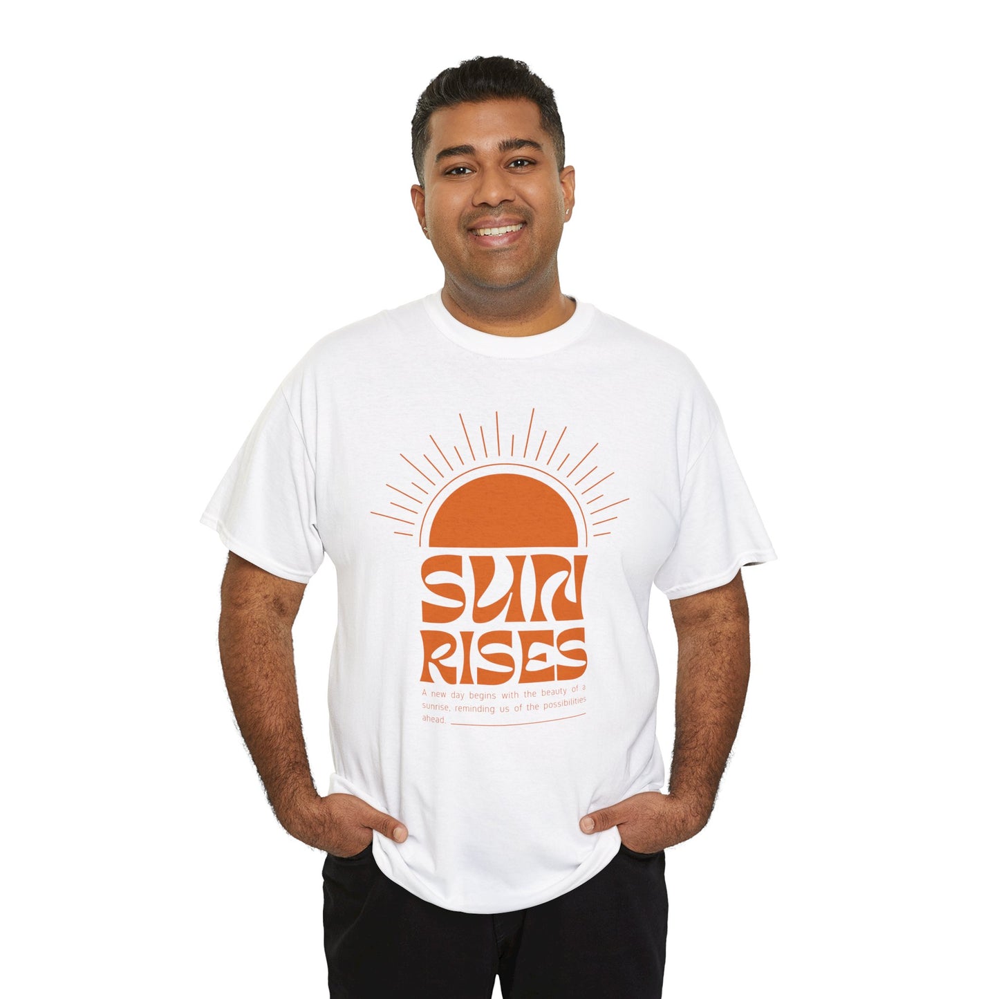 Sun Rises Unisex Heavy Cotton Tee - Motivational Apparel for Nature Lovers, Perfect for Gifts, Summer Wear, Casual Outfits, and Festivals