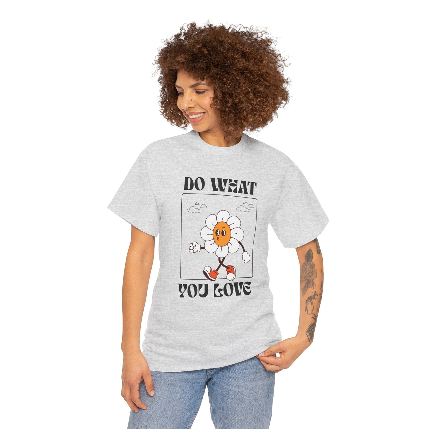 Cheerful Motivational Tee - Unisex Heavy Cotton Tee with 'Do What You Love' Design, Inspirational Gift, Casual Wear, Graphic Tee, [...]